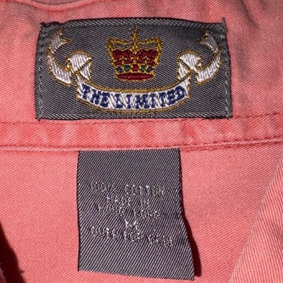 Vintage The Limited Coral Button Up Shirt Long Sleeve 100% Cotton Hong Kong 90's - Picture 4 of 6